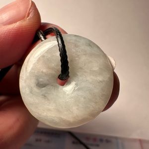 Certified Grade "A" Natural Green Jadeite Jade Pendant Lucky Safety Buckle 4211